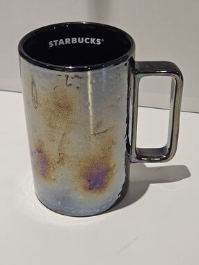 Starbucks 2021 Black Oil Slick Iridescent Coffee Mug 12 oz